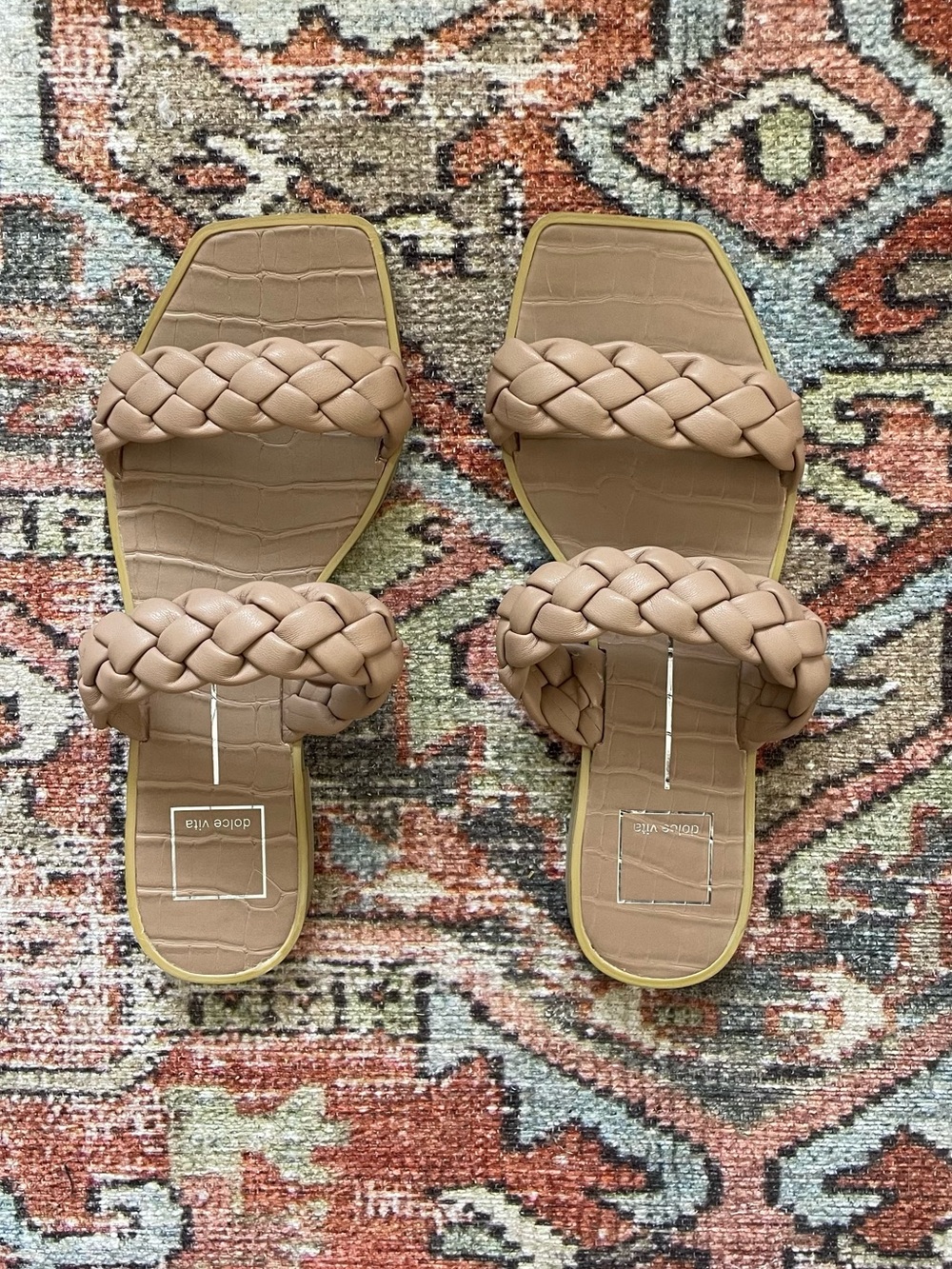 Dolce Vita Braided Slide Sandals in Taupe - Women's Casual Slides